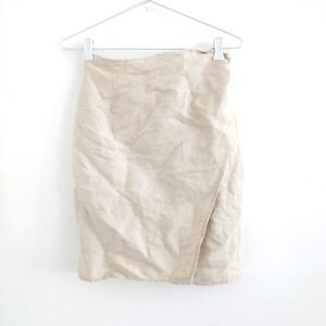 Vintage Studio Linen Cotton Blend Wrap Skirt M
